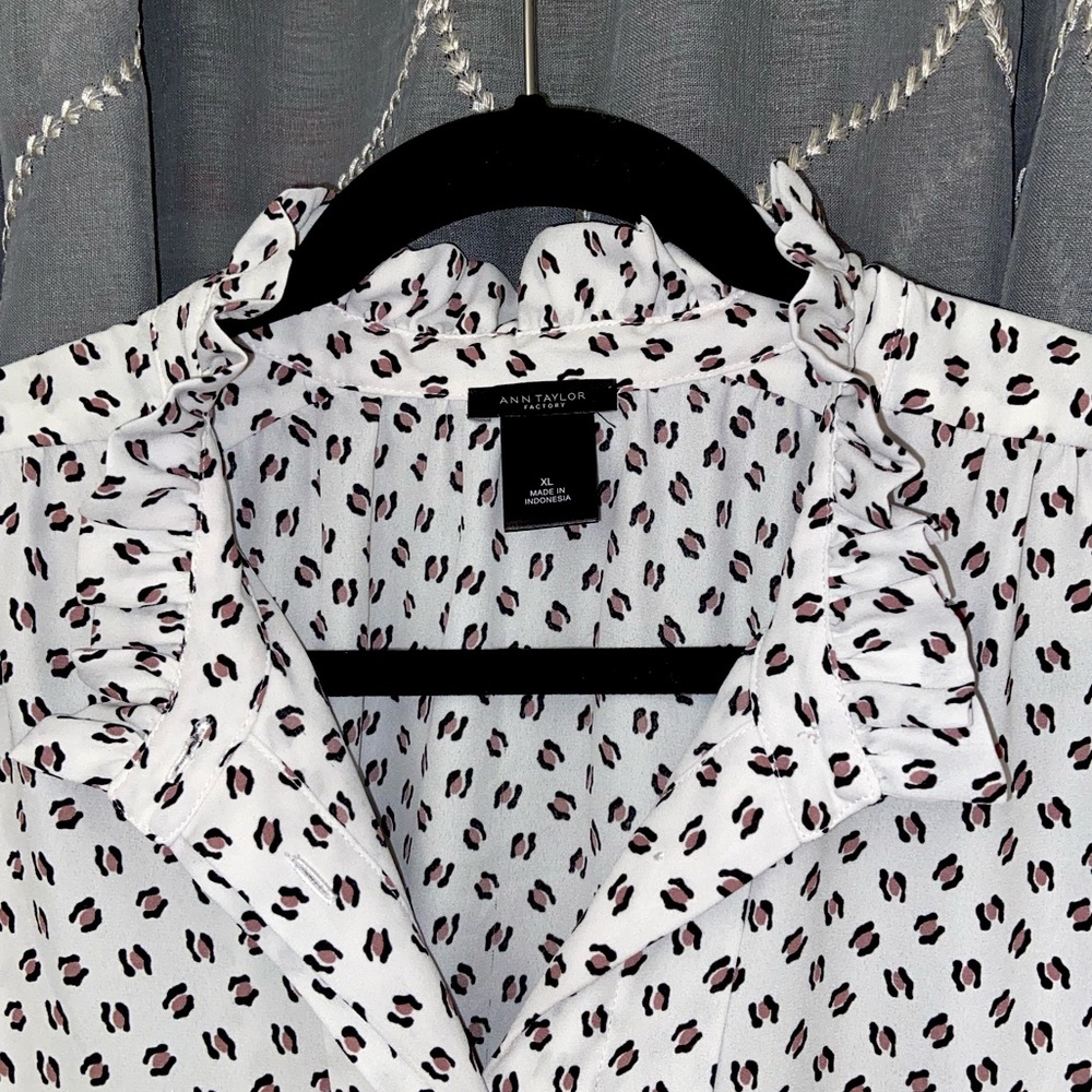 Ann Taylor Factory Ruffle-Neck Blouse
